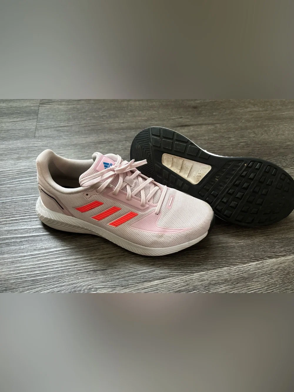 adidas Women's Light Pink Running Sneakers with Coral Stripes